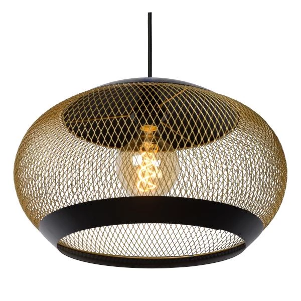 Lucide LUCAS - Pendelleuchten - Ø 40 cm - 1xE27 - Mattes Gold / Messing - DETAIL 1
